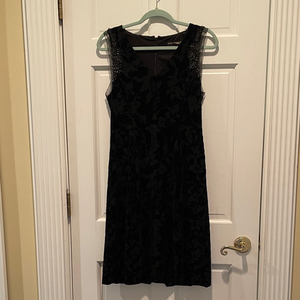 Ivanka Trump Black Floral Midi Dress